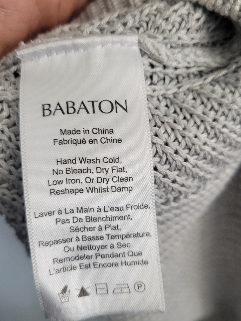 BABATON Sleeveless Ribbed Silk Blend Turtleneck Sweater - Size S Gray Minimalist - Picture 5 of 8